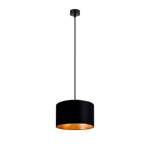 Čierne stropné svietidlo s vnútrajškom v zlatej farbe Sotto Luce Mika, ∅ 25 cm