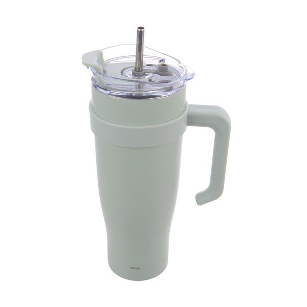 Šalviový zelený termo hrnček so slamkou 1,2 l Termo – Orion