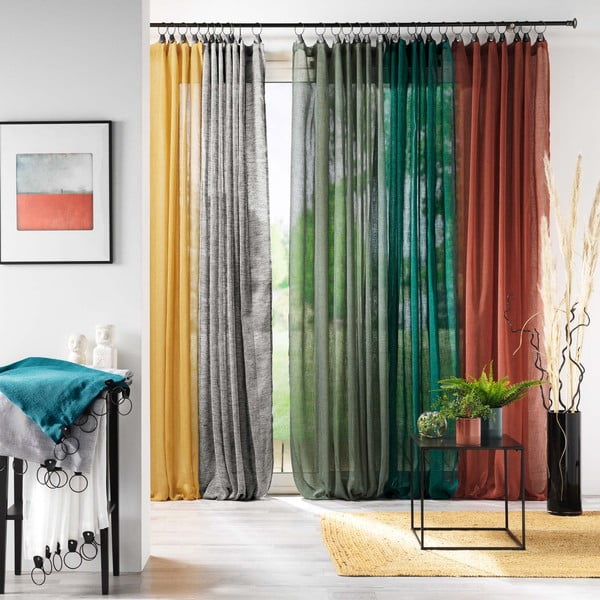 Modrá voálová záclona 140x240 cm Linka – douceur d'intérieur-image-3