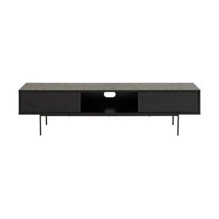 Čierny TV stolík v dekore jaseňa 180x44.5 cm Angus - Actona