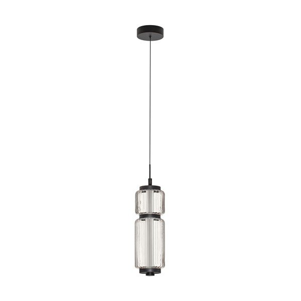 Matne čierne sklenené LED závesné svietidlo ø 12 cm Liesa – Nova Luce