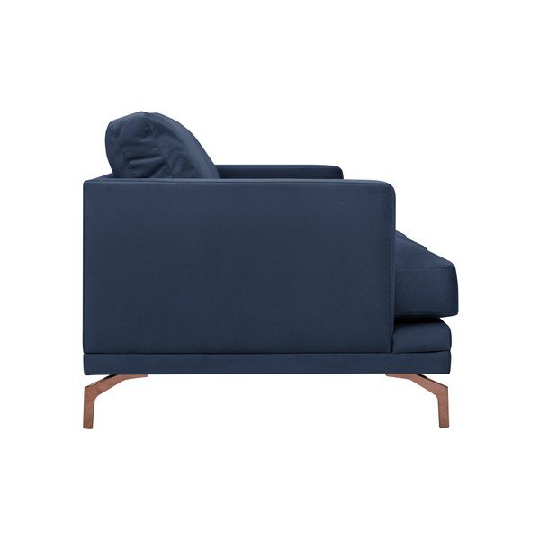 Tmavomodrá trojmiestna pohovka s podnožou v zlatej farbe Windsor & Co Sofas Jupiter-image-2