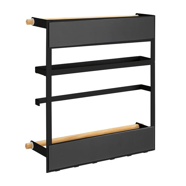 Čierny nástenný kuchynský organizér Wenko Magna-image-1