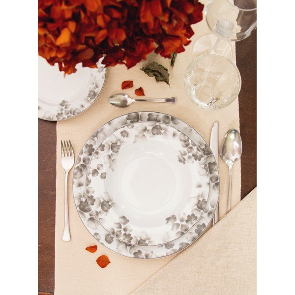 Dezertné porcelánové taniere v bielej a svetlosivej farbe v súprave 6 ks ø 19 cm Foliage gray – Villa Altachiara-image-2