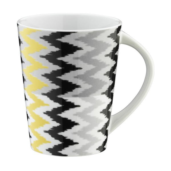 Porcelánový hrnček Black and Yellow Stripes, 400 ml