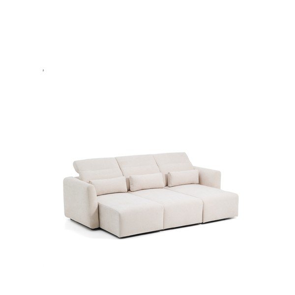 Béžová ženilková polohovacia/rozkladacia pohovka s leňoškou 255 cm Lares – Kave Home-image-4