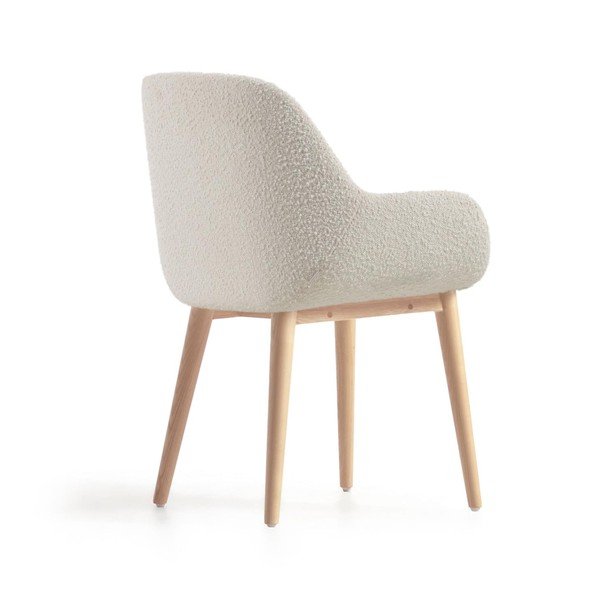 Biele čalúnené jedálenské kreslo Konna – Kave Home-image-4