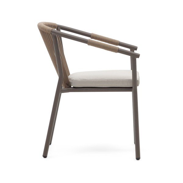 Béžová kovová záhradná stolička Xelida - Kave Home-image-2