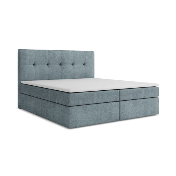 Svetlomodrá boxspring posteľ s úložným priestorom 160x200 cm Palta – Makamii