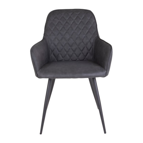 Tmavosivé čalúnené jedálenské kreslá v súprave s podrúčkami 2 ks Harbo – House Nordic-image-3