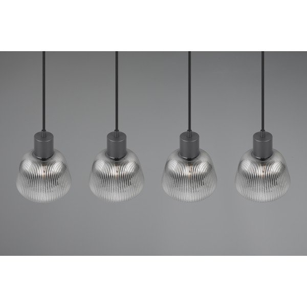 Čierne závesné svietidlo so skleneným tienidlom ø 15 cm Tarifa – Trio-image-3