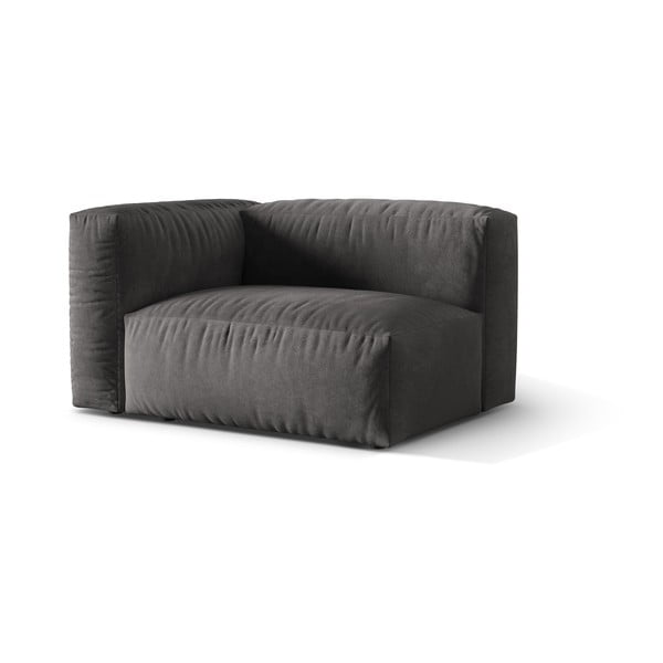 Sivý zamatový modul pohovky (ľavý roh) Martina – Micadoni -image-1