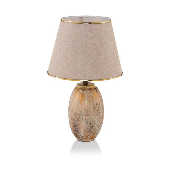Krémovobiela/v zlatej farbe stolová lampa s textilným tienidlom (výška  50 cm) Yakamoz – Opviq lights-image-2