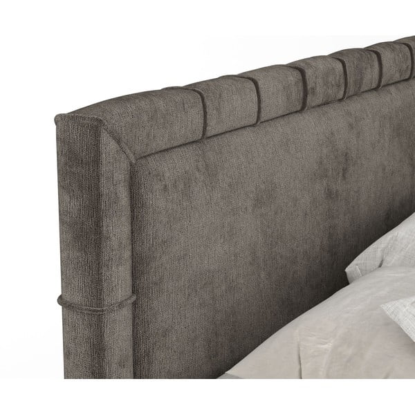 Tmavosivá boxspring posteľ s úložným priestorom 180x200 cm Voyage – Maison de Rêve-image-3