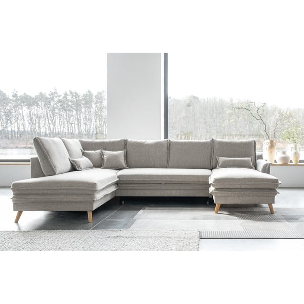 Béžová rozkladacia rohová pohovka (ľavý roh/do tvaru "U") Charming Charlie – Miuform-image-3