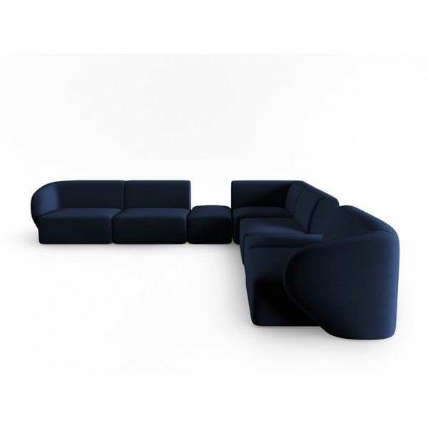 Modrá zamatová rohová pohovka Paolo – Milo Casa-image-2