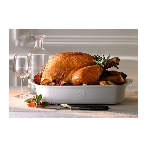 Krémová keramická obdĺžniková zapekacia misa Emile Henry Ultime, 42,5 × 28 cm-image-1