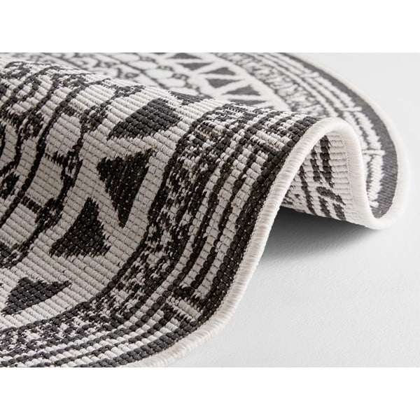 Čierno-krémový vonkajší koberec NORTHRUGS Coron, ø 140 cm-image-1