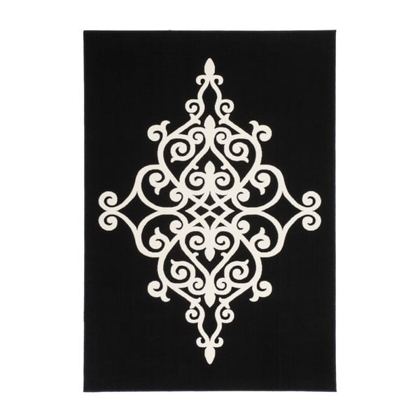 Čierno-biely koberec Kayoom Maroc Schwarz, 120 x 170 cm