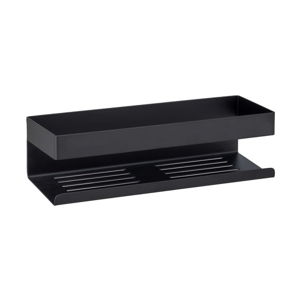 Čierna samodržiaca kúpeľňová polička z nerezovej ocele Genova - Wenko-image-1