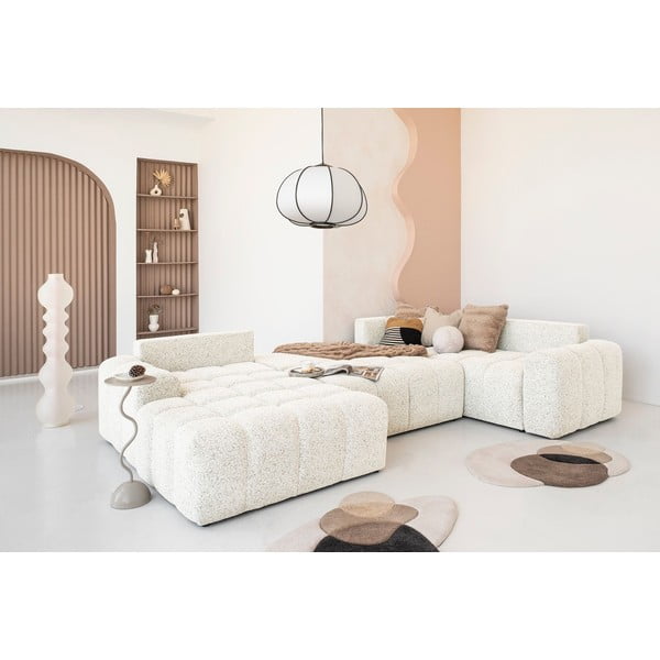 Krémová rozkladacia modulárna rohová pohovka s úložným priestorom (pravý roh) Lulu – Miuform-image-1