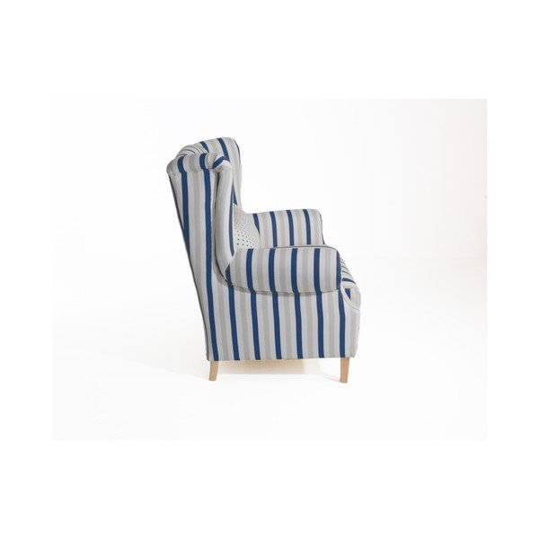 Modré pruhované kreslo Max Winzer Harvey-image-1