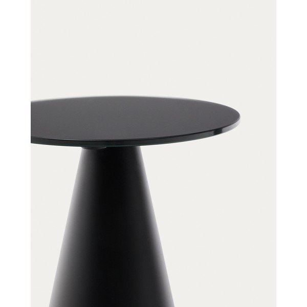 Okrúhly odkladací stolík so sklenenou doskou ø 30 cm Wilshire – Kave Home-image-4