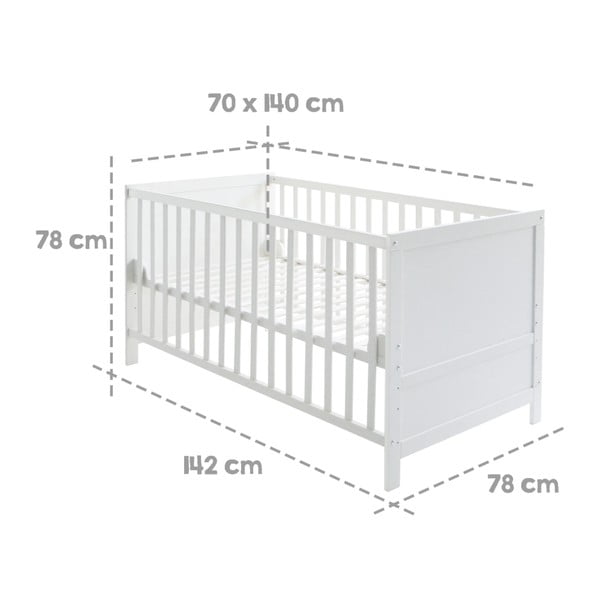 Biela postieľka s baldachýnom 70x140 cm – Roba-image-4