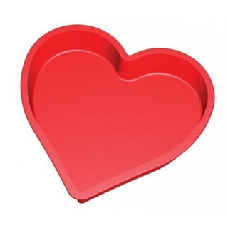 Červená silikónová forma v tvare srdca na pečenie Lékué