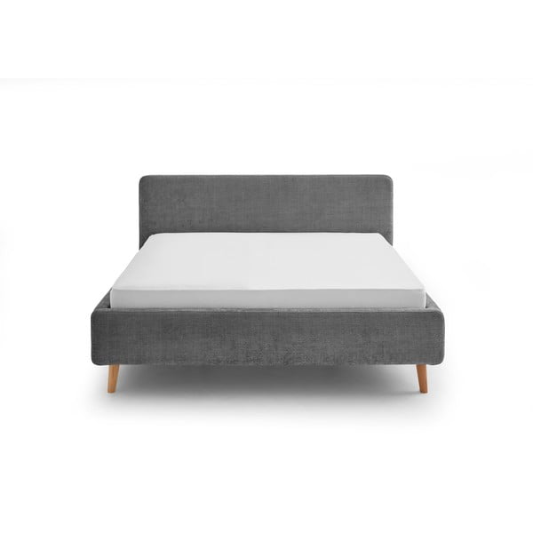 Tmavosivá čalúnená dvojlôžková posteľ bez roštu 180x200 cm Mattis – Meise Möbel-image-2