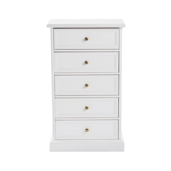 Biela komoda s 5 zásuvkami Folke Torino, dĺžka 50 cm-image-1