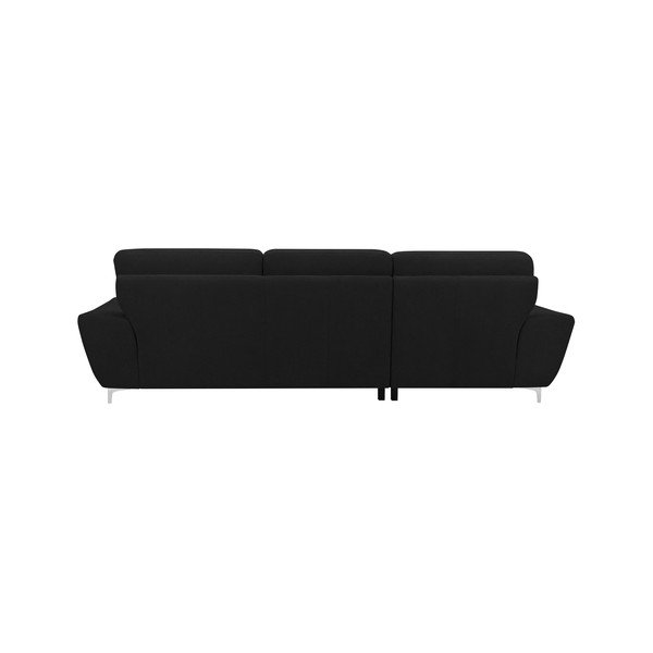 Čierna rozkladacia rohová pohovka Windsor & Co Sofas Omega, pravý roh-image-1
