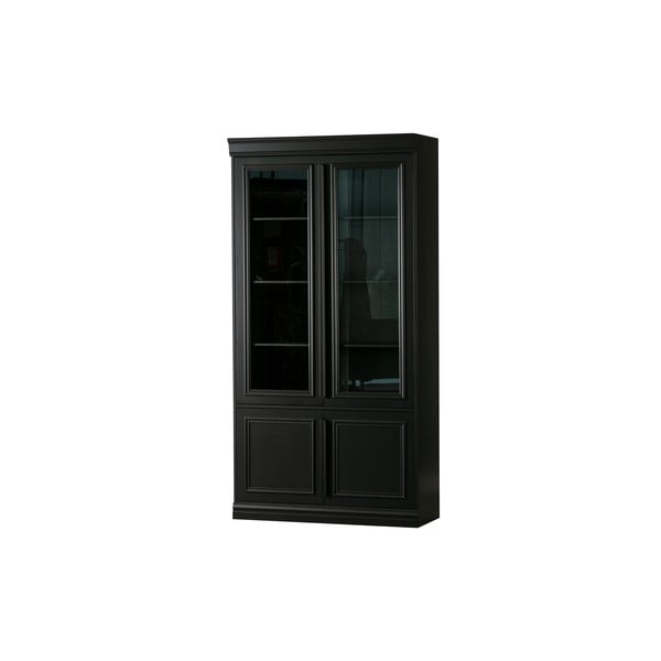 Čierna vitrína z borovicového dreva 110x215x44 cm Organize – WOOOD-image-1