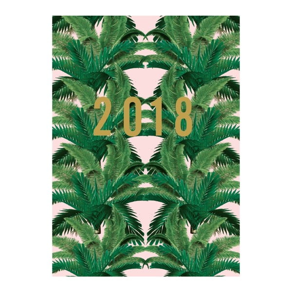 Diár na rok 2018 Portico Designs Pink Palm, A6
