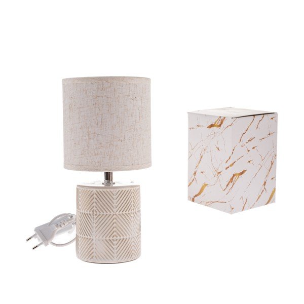 Béžová keramická stolová lampa s textilným tienidlom (výška  27 cm) Anita – Dakls-image-1