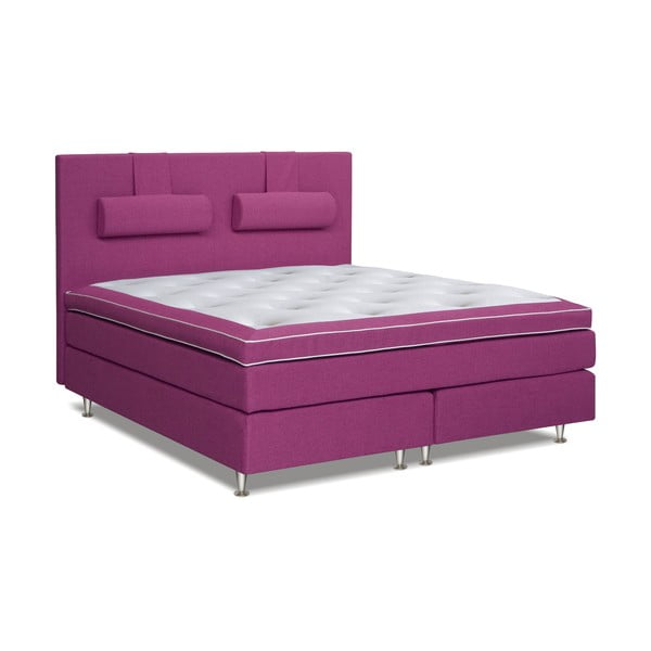 Slivkovo fialová posteľ s matracom Gemega Hilton, 160x200 cm