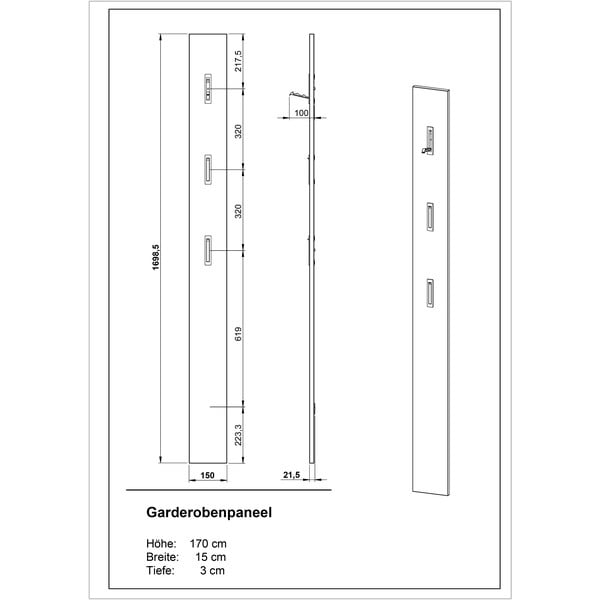 Sivý nástenný vešiak Utah - Germania-image-3