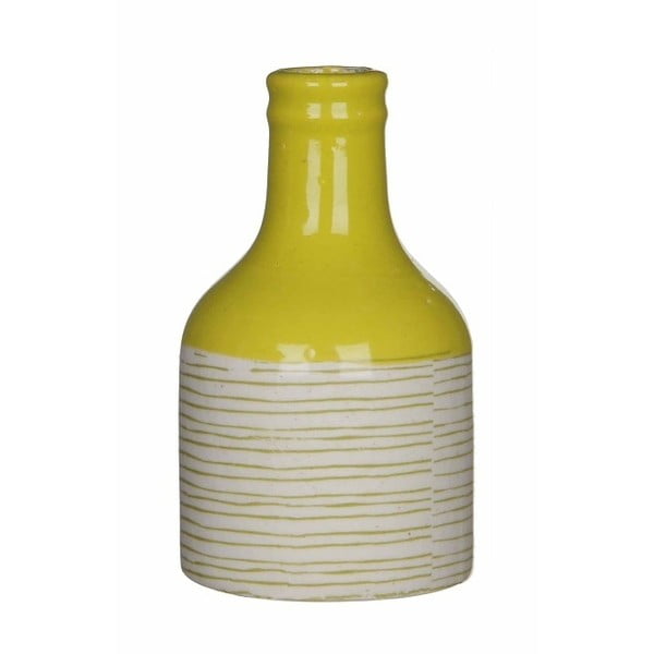 Žlto-biela keramická váza Mica Fabio, 14 x 8 cm
