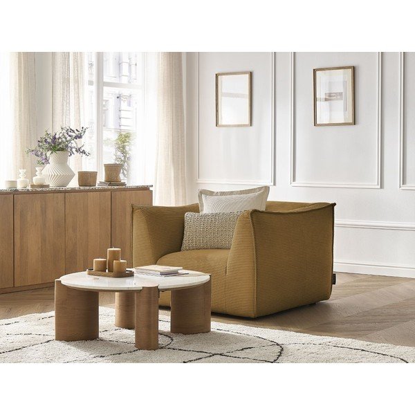 Menčestrové kreslo v horčicovej farbe Giorgia – Bobochic Paris-image-4