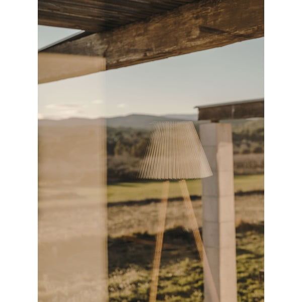 Stojacia lampa v prírodnej farbe s textilným tienidlom (výška 149 cm) Benicarlo – Kave Home-image-2