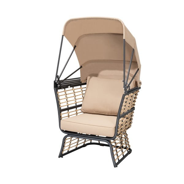 Béžové kovové záhradné kreslo Paros – Garden Pleasure-image-4
