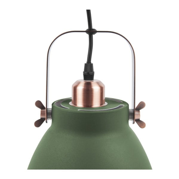 Zelené závesné svietidlo s detailmi v medenej farbe Leitmotiv Mingle, ⌀ 21 cm-image-2