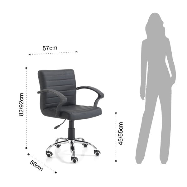 Čierna kancelárska stolička na kolečkách Tomasucci Pany-image-2