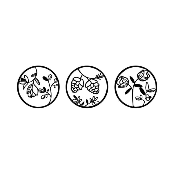 Kovová nástenná dekorácia Floral - Wallity-image-2