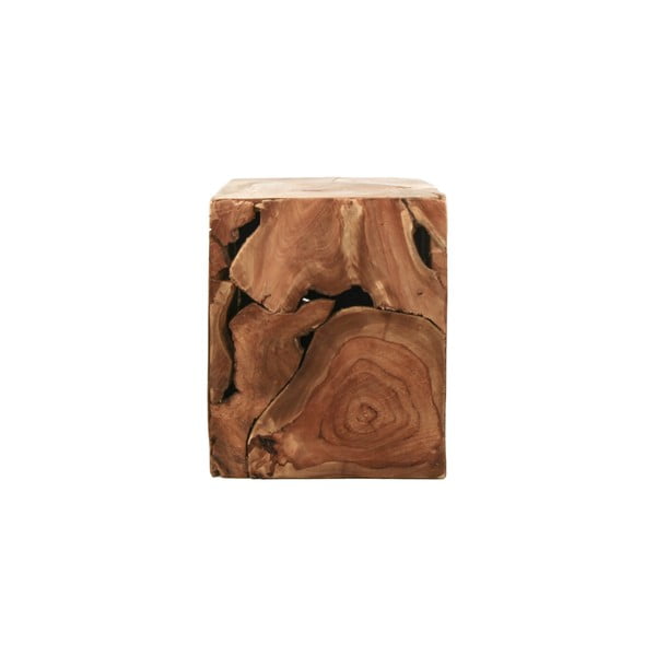 Príručný stolík z teakového dreva HSM collection Cube, 25 × 30 cm