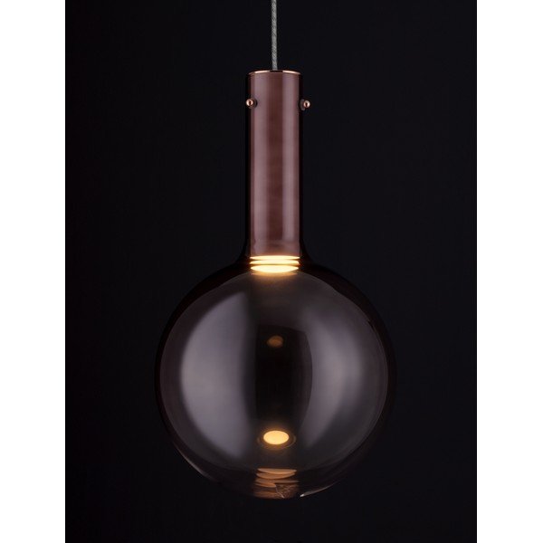 Hnedé sklenené LED závesné svietidlo so stmievačom ø 25 cm Nostos – Nova Luce-image-1