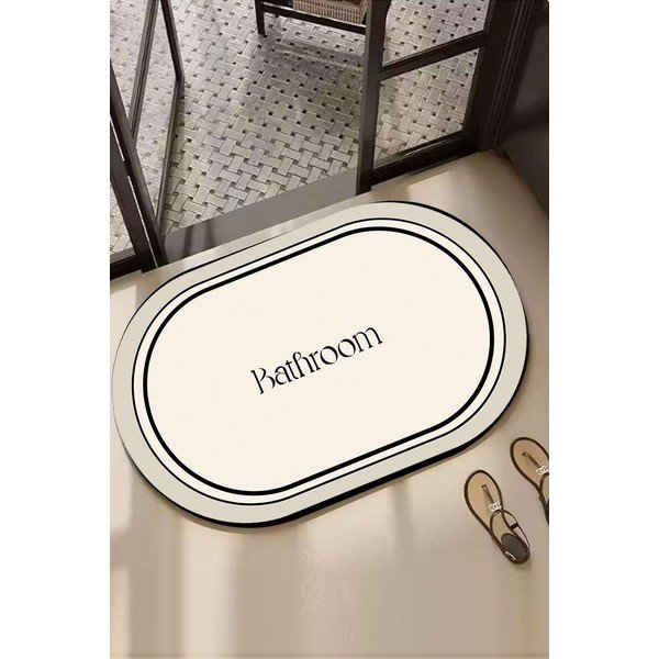 Krémovobiela kúpeľňová predložka 60x100 cm Farbelle – Foutastic-image-1