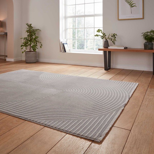 Svetlosivý umývateľný koberec z recyklovaných vlákien 160x230 cm Flores – Think Rugs-image-2