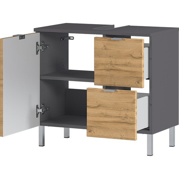 Skrinka pod umývadlo s dubovým dekorom Germania Mauresa, šírka 60 cm-image-3