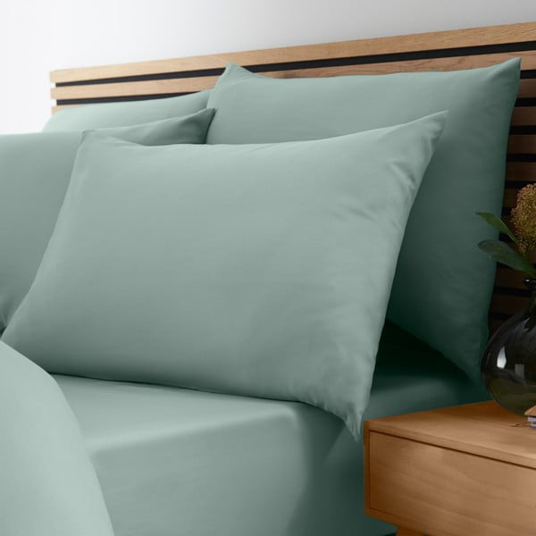 Zelená napínacia plachta z mikrovlákna 185x200 cm So Soft Easy Iron – Catherine Lansfield-image-1